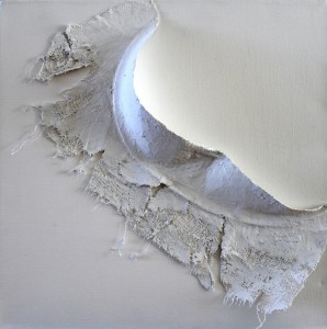 abstract painting-white-mixed media- Neck Lace