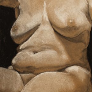 Female Torso, charcoal and pastel sketch, 20"x26"