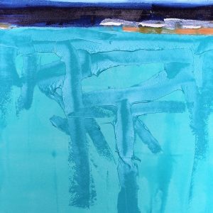 Across a Blue Lagoon | acrylic on paper | 22"x15"