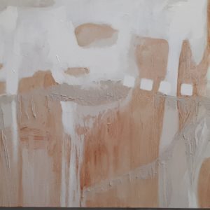 Remembering Harbour Island, acrylic and sand on canvas, 24"x60"